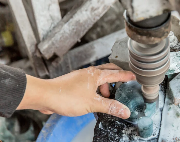 Jade drilling machine — Stock Photo, Image