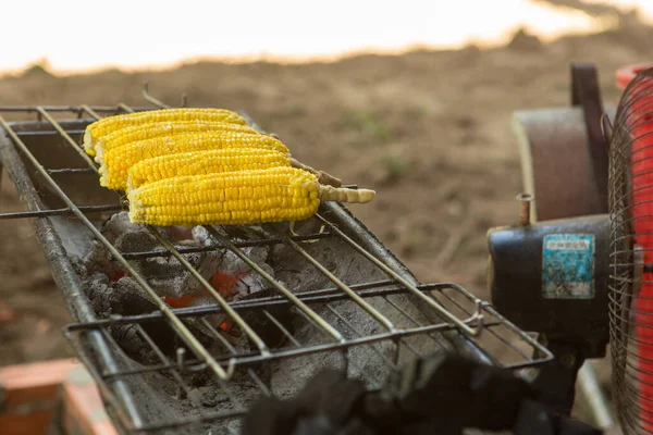 Grilled Corn Vegetables Grilled Corn Hot Stove — Stock Photo, Image