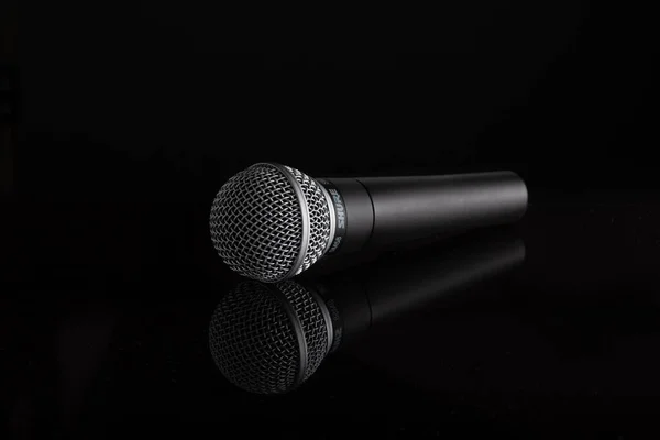 Shure SM58S Microphone on a black background — Stock Photo, Image