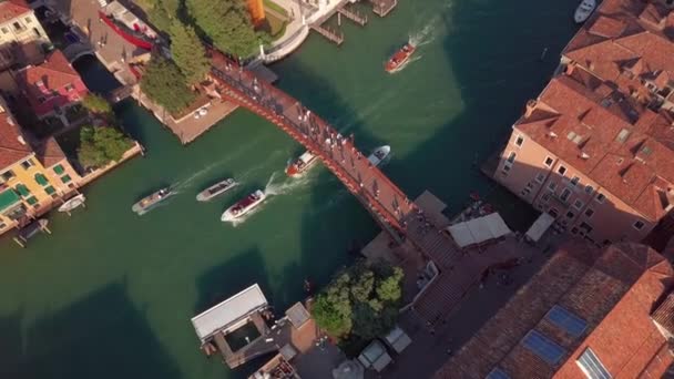 Luchtfoto van Venetië, Italië. Basiliek van Santa Maria della Salute, Grand Canal en lagune. Venetië skyline. Panorama van Venetië van bovenaf. — Stockvideo