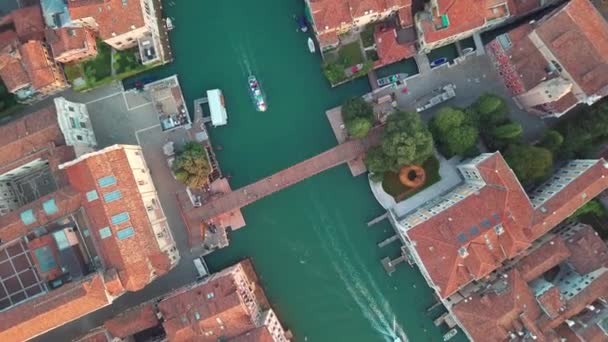 Veduta aerea di Venezia, Italia. Basilica di Santa Maria della Salute, Canal Grande e laguna. skyline di Venezia. Panorama di Venezia dall'alto. — Video Stock