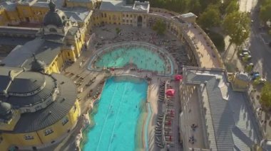 Hava görüntüsü. Budapeşte, Macaristan. Yüksek kalite 4k görüntü.