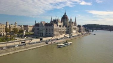 Hava görüntüsü. Budapeşte, Macaristan. Yüksek kalite 4k görüntü.
