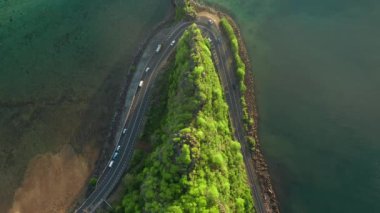 Maconde Bakış açısı. Mauritius adası, Kaptan Matthew Flinders ve Hint okyanusu için anıtı olan Cape manzarası. Hava görünümü