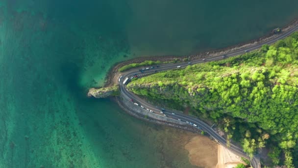 Mirador Maconde. Isla Mauricio, vista del cabo con el monumento al capitán Matthew Flinders y el océano Índico. Vista aérea — Vídeos de Stock