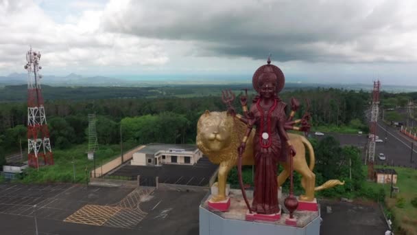 Ganga Talao, Mauritius, 5 lutego 2022 r.: Widok z powietrza na jezioro Lord Shiva i Ganga Talao — Wideo stockowe