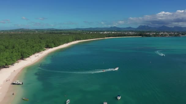 Mauritius Beach sziget. Mont Choisy trópusi strand — Stock videók