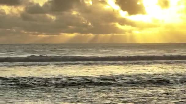 Vitality Blue Energy Ocean Water Powerful Stormy Sea Waves Aerial — Stock Video