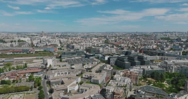 Paris Aerial Video View Bridges Seine River Historic Parisian City — Video