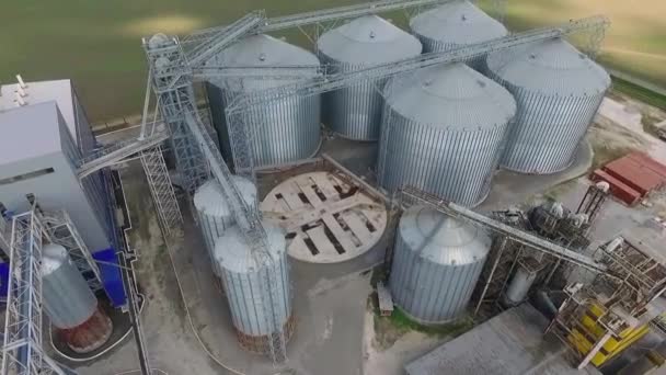 Industrial Zone Factory Plant Processing Sunflower Oil Oilseeds Aerial View — Video