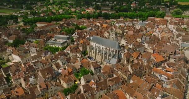 Pemandangan Udara Kota Joigny Perancis Joigny Adalah Sebuah Komune Departemen — Stok Video