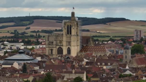 Sens Adalah Sebuah Kota Kuno Departemen Prancis Yonne Burgundy Tepi — Stok Video