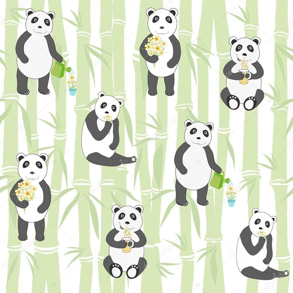 Seamless of pandas