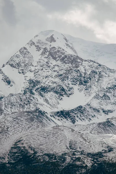 Altai Deki Dağ Sırasının Karla Kaplı Zirveleri — Stok fotoğraf
