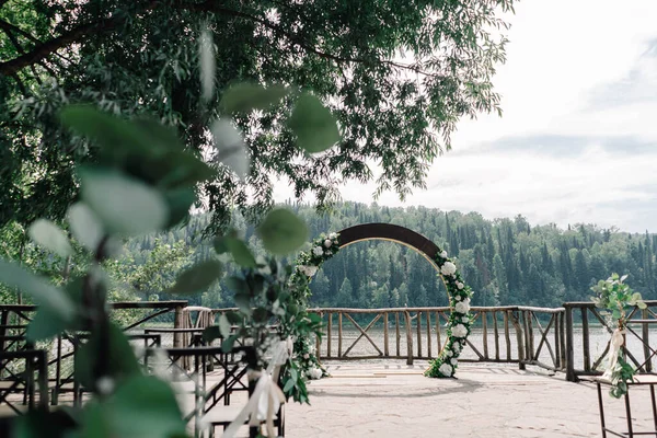 Arco Boda Área Ceremonia Estilo Rústico —  Fotos de Stock