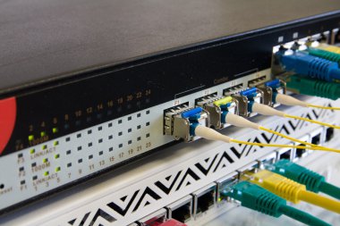 Router ve switch bağlı kabloları ile