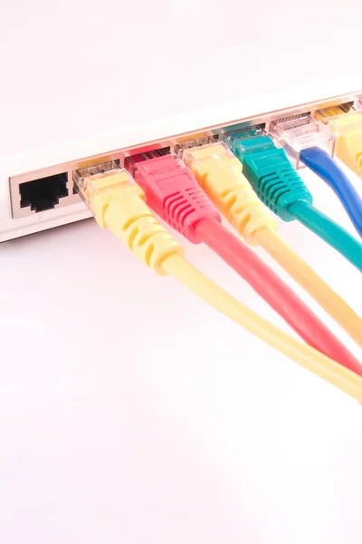 Switch with connected cables — Stock Photo, Image