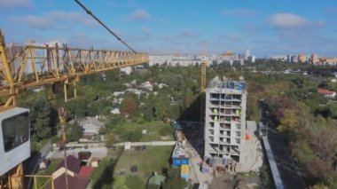 Gelişme. Turna ve mavi gökyüzü.