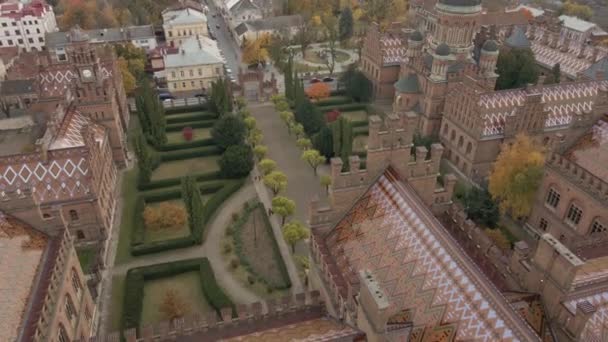 Luchtfoto Van Historische Universiteit — Stockvideo