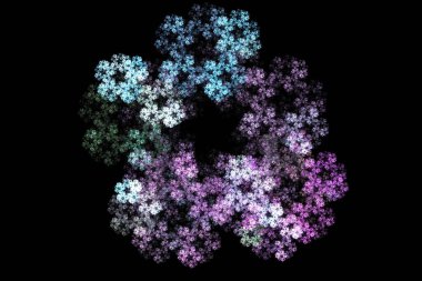 soyut arkaplan, 3 boyutlu illüstrasyon, grafik ve tasarım sanat projeleri için çok renkli fraktal eşsiz kompozisyon. Yüksek kalite