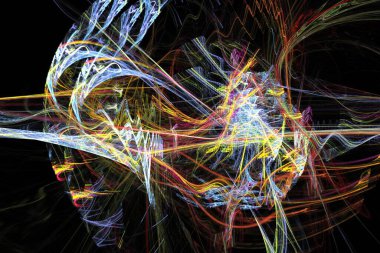 soyut arkaplan, 3 boyutlu illüstrasyon, grafik ve tasarım sanat projeleri için çok renkli fraktal eşsiz kompozisyon. Yüksek kalite