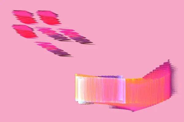 추상적 트랜드 2022 Ppacific Pink Multicolor Lines Fractal Unique Commodation — 스톡 사진
