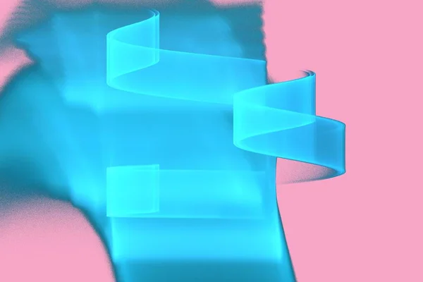 抽象的な背景の色の傾向2022年 3Dイラスト グラフィックやデザインアートプロジェクトのための太平洋ピンクの青の多色ラインのフラクタルユニークな組成をレンダリングします 高品質 — ストック写真