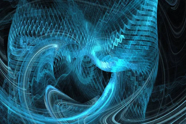 Абстрактні тренди кольору фону 2022 , художня унікальна 3D ілюстрація, синій різнокольоровий фрактальний дизайн композиції банер — стокове фото