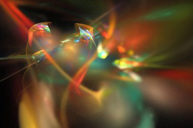 soyut arkaplan renk eğilimleri 2022, 3D illüstrasyon, kırmızı yeşil çok renkli çizgiler, grafik ve tasarım sanat projeleri için fraktal benzersiz kompozisyon. Yüksek kalite 