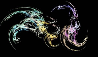 soyut arkaplan renk eğilimleri 2022, 3D illüstrasyon, pembe yeşil sarı çok renkli çizgiler, grafik ve tasarım sanat projeleri için fraktal benzersiz kompozisyon. Yüksek kalite 