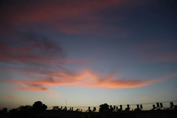 Sonnenuntergang Über Der Stadt Hochwertiges Foto — Stockfoto