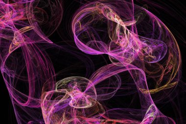 soyut arkaplan renk eğilimleri 2022, 3D illüstrasyon, grafik ve tasarım sanat projeleri için siyah çok renkli çizgiler fraktal benzersiz kompozisyon. Yüksek kalite 