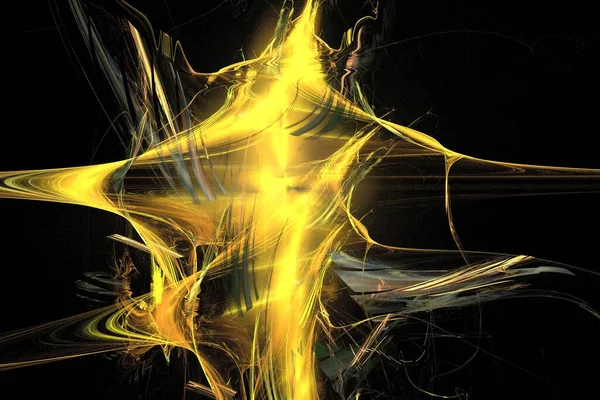 abstract background color trends 2022 , 3D illustration, rendering black yellow multi colored lines fractal unique composition for graphic and design art projects. High quality