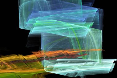 soyut arkaplan renk eğilimleri 2022, 3D illüstrasyon, grafik ve tasarım sanat projeleri için siyah çok renkli çizgiler fraktal benzersiz kompozisyon. Yüksek kalite 