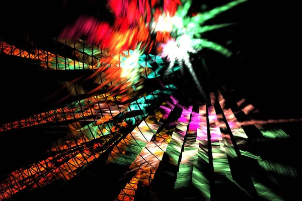 abstract background color trends 2022 , 3D illustration, rendering black multi colored lines fractal unique composition for graphic and design art projects. High quality