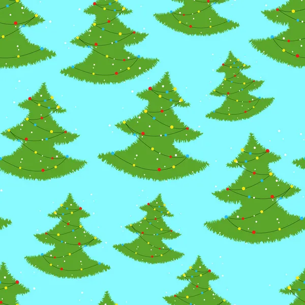 Patrón Sin Costuras Con Imagen Árbol Navidad Con Una Dispersión — Vector de stock
