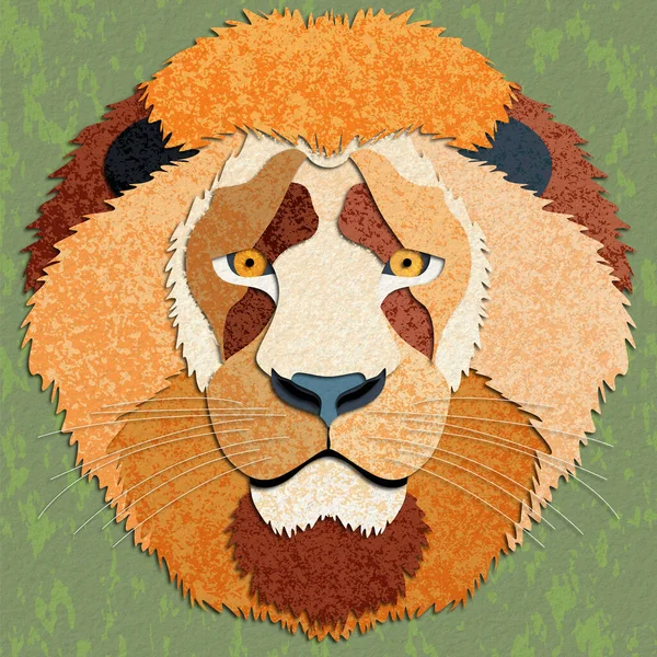 Une Illustration Avec Image Une Tête Lion Utiliser Des Textures — Photo