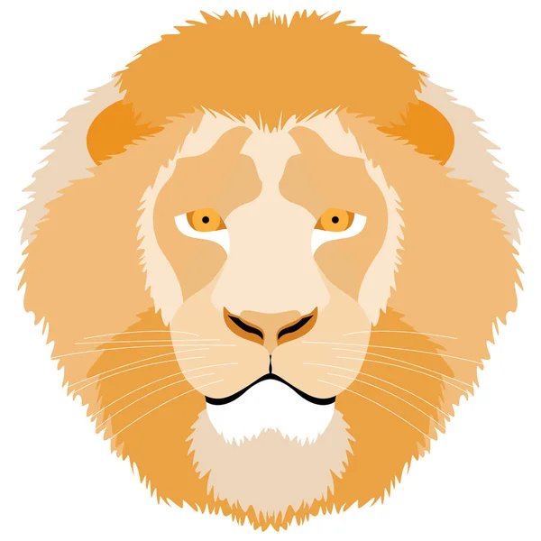 Lion Head White Background Isolated Object Design Print — Stock Vector