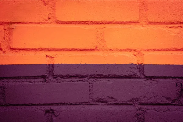 Lila Vagy Fukszia Narancssárga Téglafal Textúra Háttér Utcai Művészet Színes — Stock Fotó