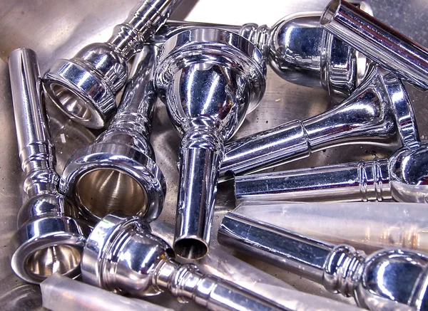 Trumpet mouthpiece closeup — Stock Photo, Image
