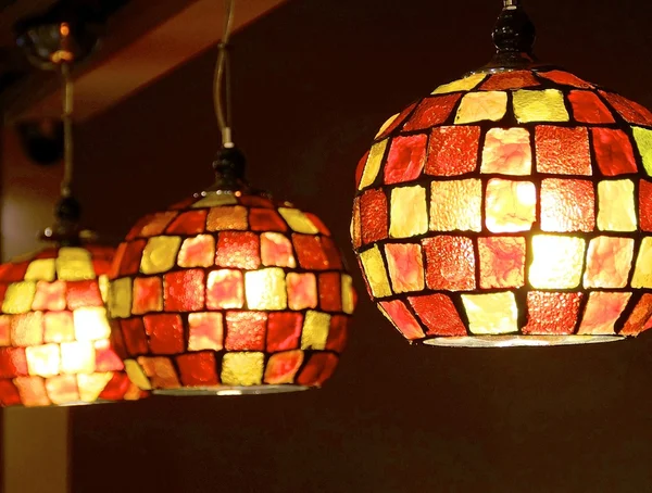 Estilo mosaico de las lámparas de primer plano — Foto de Stock