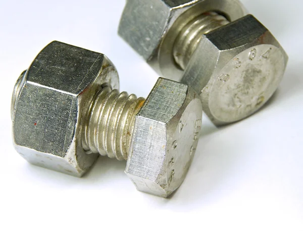 Stainless steel nut and bolt — Stock Photo, Image