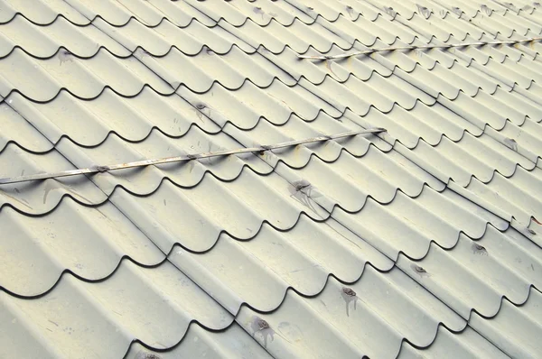 The metal tile of gray roof — Stock Photo, Image