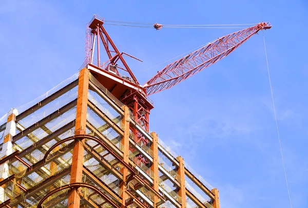 The steel of construction site and crane — Stock Photo, Image