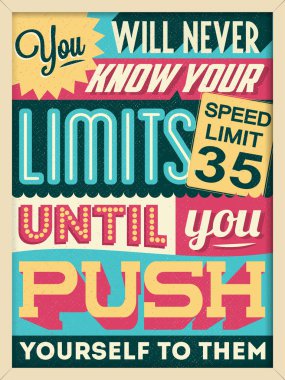 Retro Vintage Motivational Quote Poster vector