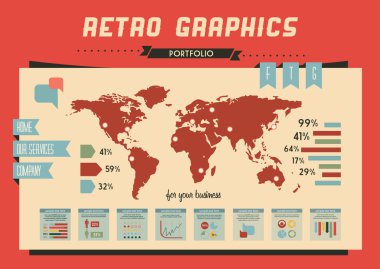 Infographic elemanları için yüksek kaliteli grafik projeler