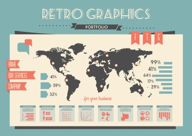 Infographic öğeleri belge ve raporlar kümesi