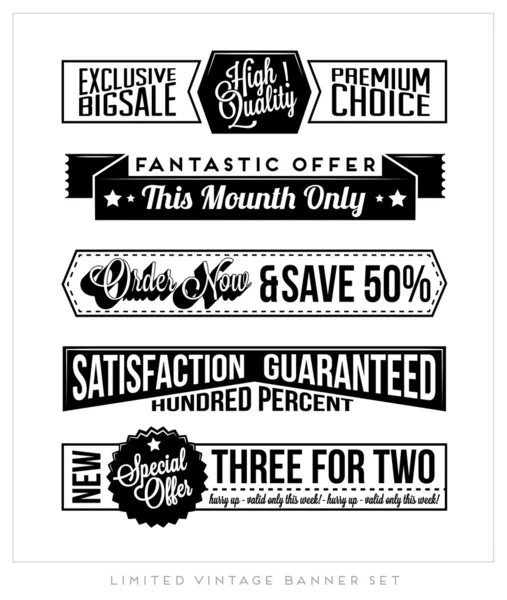 Set van retro vintage typografische zaken banner — Stockvector