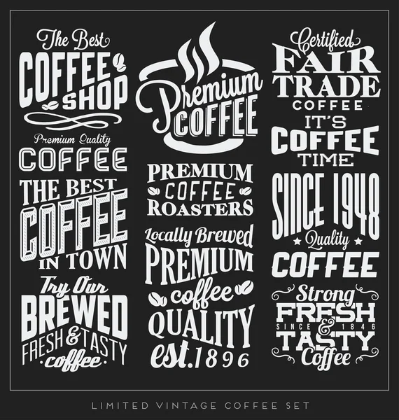 Set of Retro Vintage Coffee Labels — Stock Vector