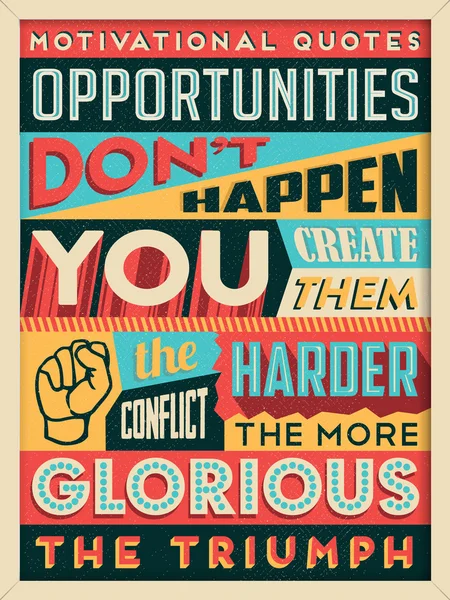 Affiche de citation motivationnelle vintage rétro — Image vectorielle